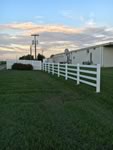 6 foot tall semi-private vinyl fence & 4 rail vinyl fence
