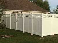 Decorative 7 foot tall vinyl fence
