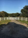 Double wide 4 rail vinyl ranch style entry gates