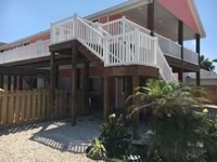 36 inch Vinyl T-Rail balcony staircase and railing